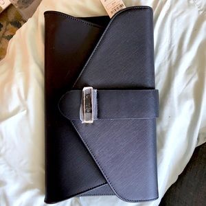 Black envelope clutch
